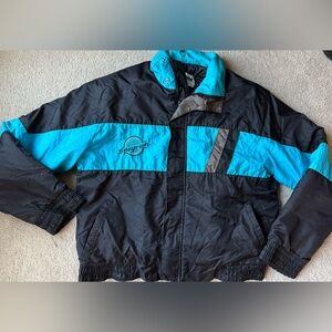 Snap on vintage  Black and Teal Men's Windbreaker Carolina panthers colors